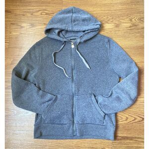 Y2K Grey Zip Hoodie with Heart Zipper